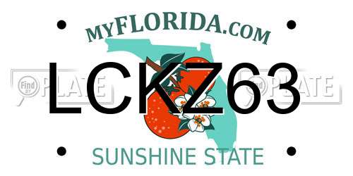 LCKZ63 Florida License Plate