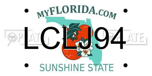 LCLJ94 Florida License Plate
