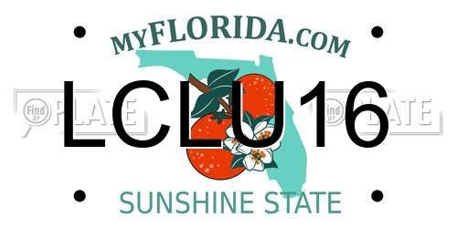LCLU16 Florida License Plate
