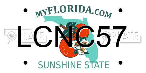 LCNC57 Florida License Plate