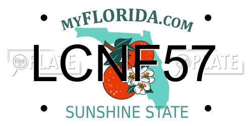 LCNF57 Florida License Plate