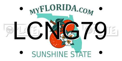 LCNG79 Florida License Plate