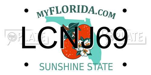 LCNJ69 Florida License Plate