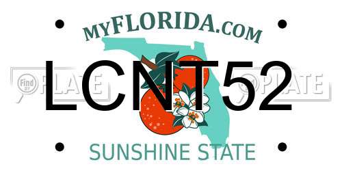 LCNT52 Florida License Plate