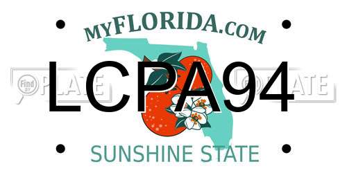 LCPA94 Florida License Plate