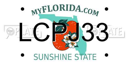 LCPJ33 Florida License Plate