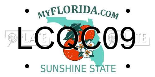 LCQC09 Florida License Plate