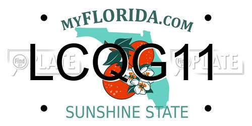 LCQG11 Florida License Plate