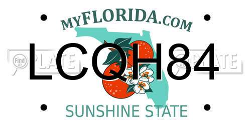 LCQH84 Florida License Plate