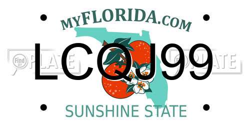 LCQJ99 Florida License Plate