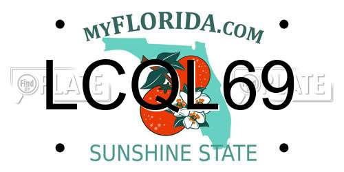 LCQL69 Florida License Plate
