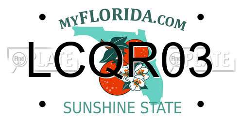 LCQR03 Florida License Plate