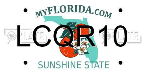 LCQR10 Florida License Plate