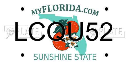 LCQU52 Florida License Plate