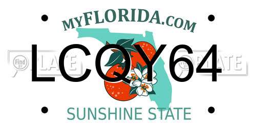 LCQY64 Florida License Plate