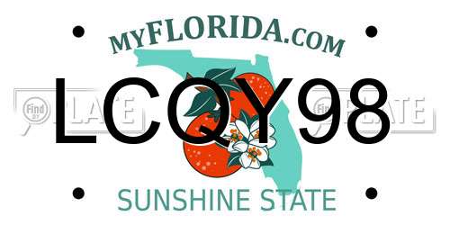 LCQY98 Florida License Plate