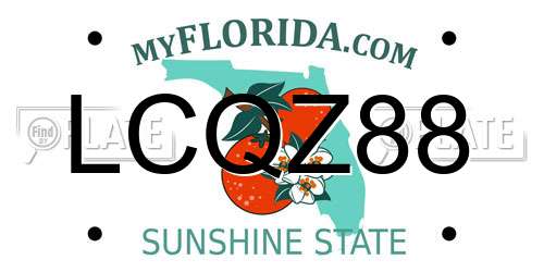 LCQZ88 Florida License Plate