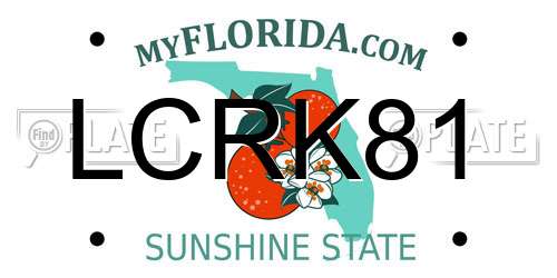 LCRK81 Florida License Plate