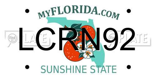 LCRN92 Florida License Plate