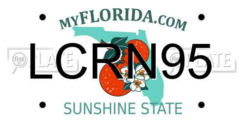 LCRN95 Florida License Plate