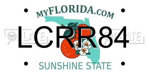 LCRR84 Florida License Plate