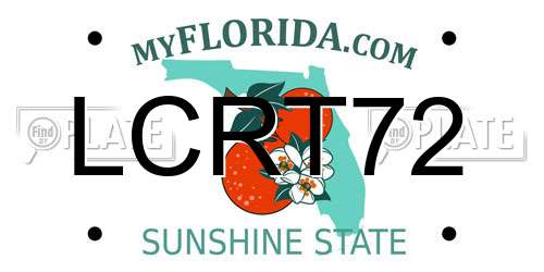 LCRT72 Florida License Plate