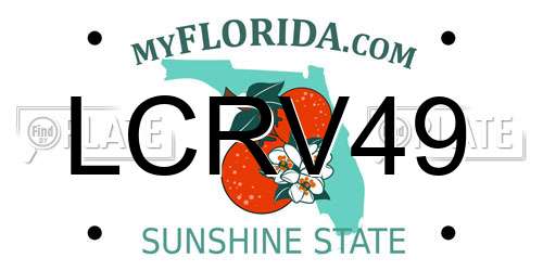 LCRV49 Florida License Plate