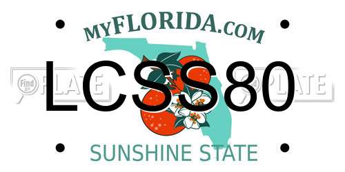 LCSS80 Florida License Plate