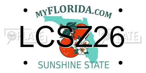 LCSZ26 Florida License Plate