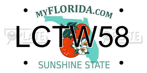 LCTW58 Florida License Plate