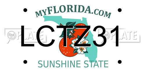 LCTZ31 Florida License Plate
