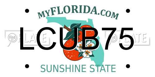 LCUB75 Florida License Plate