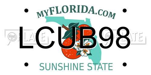 LCUB98 Florida License Plate