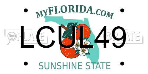 LCUL49 Florida License Plate