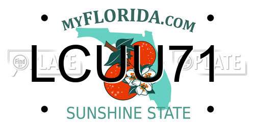 LCUU71 Florida License Plate