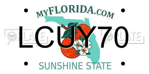 LCUY70 Florida License Plate