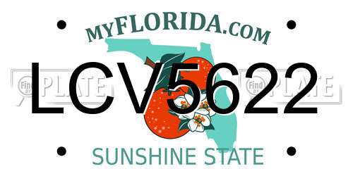 LCV5622 Florida License Plate