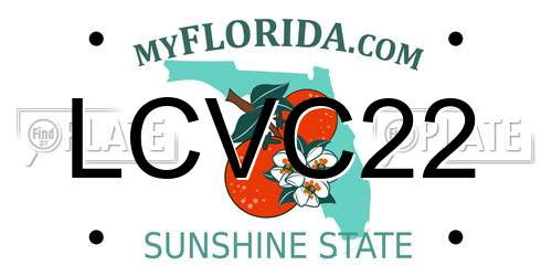 LCVC22 Florida License Plate