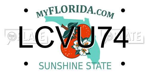 LCVU74 Florida License Plate