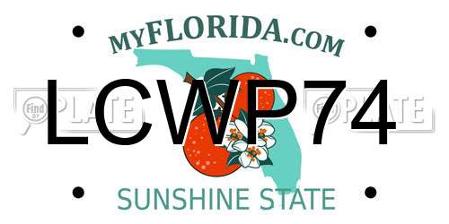 LCWP74 Florida License Plate
