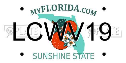 LCWV19 Florida License Plate