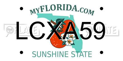 LCXA59 Florida License Plate