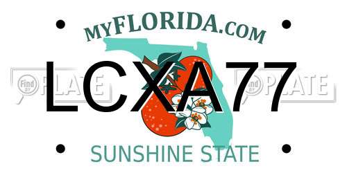 LCXA77 Florida License Plate