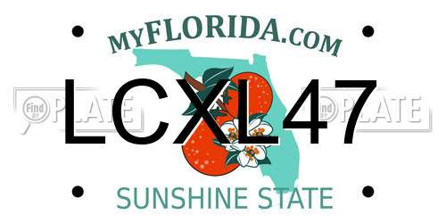 LCXL47 Florida License Plate