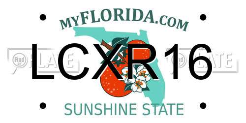 LCXR16 Florida License Plate