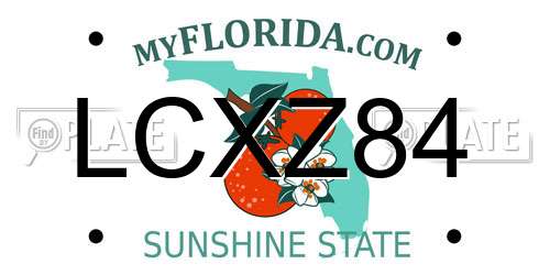 LCXZ84 Florida License Plate