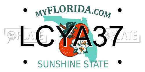 LCYA37 Florida License Plate