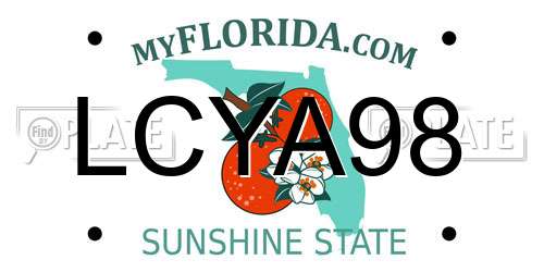 LCYA98 Florida License Plate