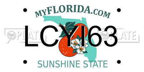 LCYI63 Florida License Plate