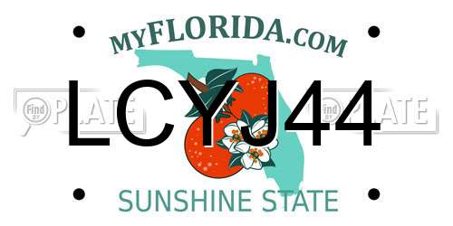 LCYJ44 Florida License Plate